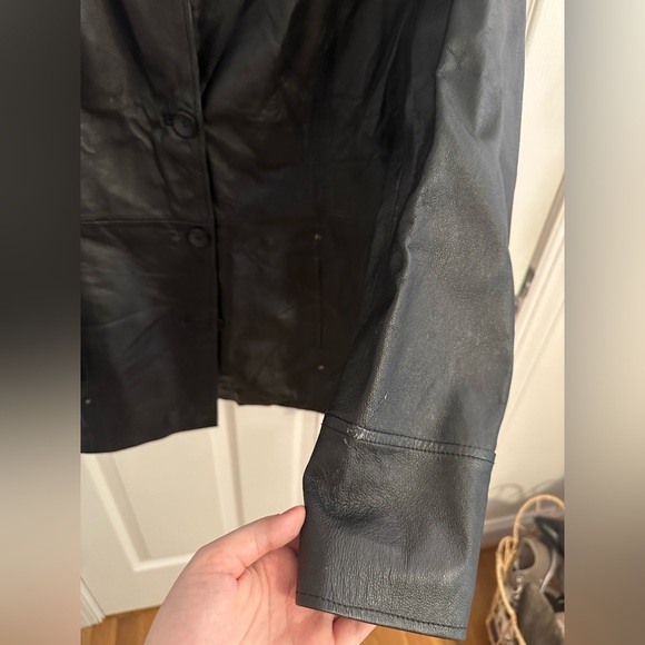 100% Genuine Leather Jacket, Collar, Pockets - Picture 4 of 8